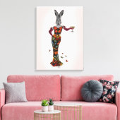 Rabbit Butterfly Dress Canvas Afdruk (Insitu (Woonkamer))