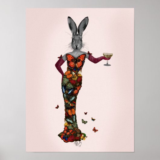 Rabbit Butterfly Dress Poster (Voorkant)