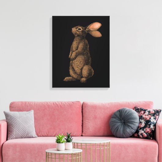 Rabbit Canvas Print (Insitu (Woonkamer))