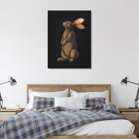 Rabbit Canvas Print (Insitu (Slaapkamer))