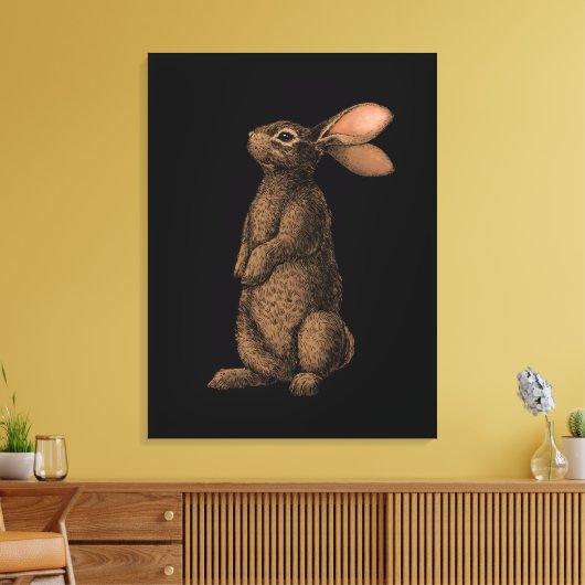 Rabbit Canvas Print (Insitu (Woonkamer))