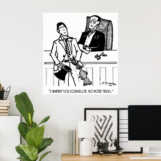 Rabbit Cartoon 2647 Poster (Thuiskantoor)