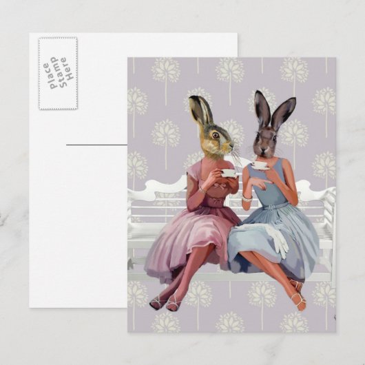 Rabbit Chat Briefkaart (Voorkant / Achterkant)