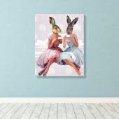 Rabbit Chat Canvas Afdruk (Insitu (Houten vloer))