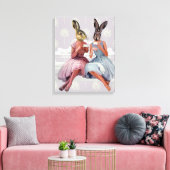 Rabbit Chat Canvas Afdruk (Insitu (Woonkamer))