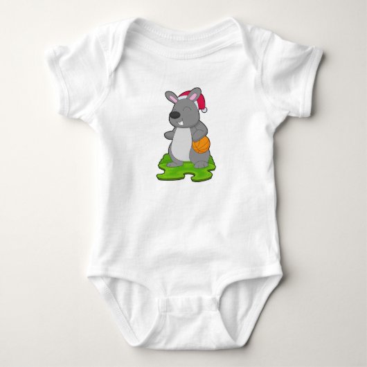 Rabbit Christmas Basketball Romper (Voorkant)