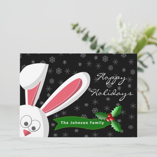 Rabbit Christmas Kaarten (Staand voorkant)