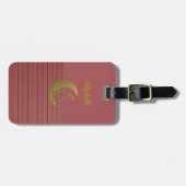 Rabbit & Crescent op Roos Roze Bagagelabel (Voorkant horizontaal)