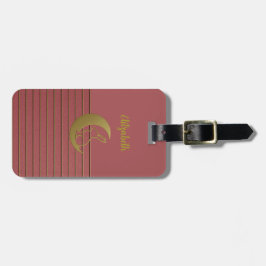 Rabbit & Crescent op Roos Roze Bagagelabel