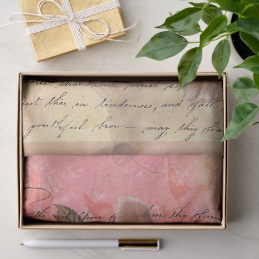 Rabbit Cursive Script Decoupage Tissue Pap Tissuepapier (Geschenk)