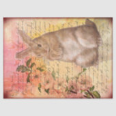 Rabbit Cursive Script Decoupage Tissue Pap Tissuepapier (Voorkant)