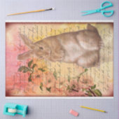 Rabbit Cursive Script Decoupage Tissuepapier (Craft)