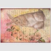 Rabbit Cursive Script Decoupage Tissuepapier (Voorkant)