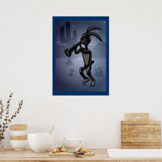 Rabbit Dance Kokopelli Poster (Keuken)