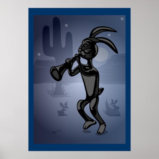 Rabbit Dance Kokopelli Poster (Voorkant)