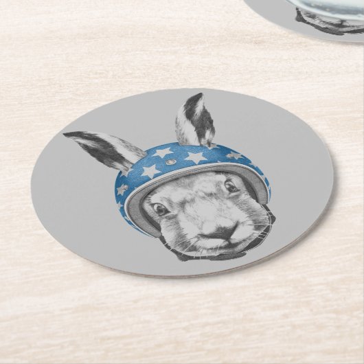 Rabbit Dareduivel Ronde Kartonnen Onderzetter (Gebogen)