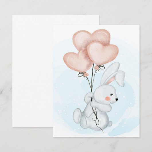 Rabbit Design | Bunny Lovers | Kid Birthday Kaart (Voorkant / Achterkant)