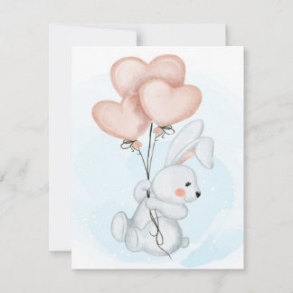 Rabbit Design | Bunny Lovers | Kid Birthday Kaart