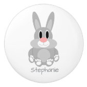 Rabbit Design Personalised Keramische Knop (Voorkant)