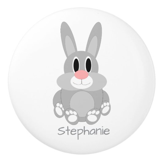 Rabbit Design Personalised Keramische Knop (Voorkant)