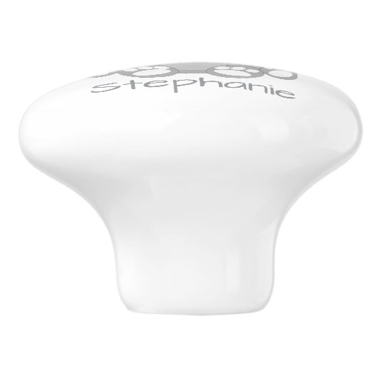 Rabbit Design Personalised Keramische Knop (Zijkant)