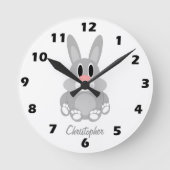 Rabbit Design Personalised Ronde Klok (Voorkant)