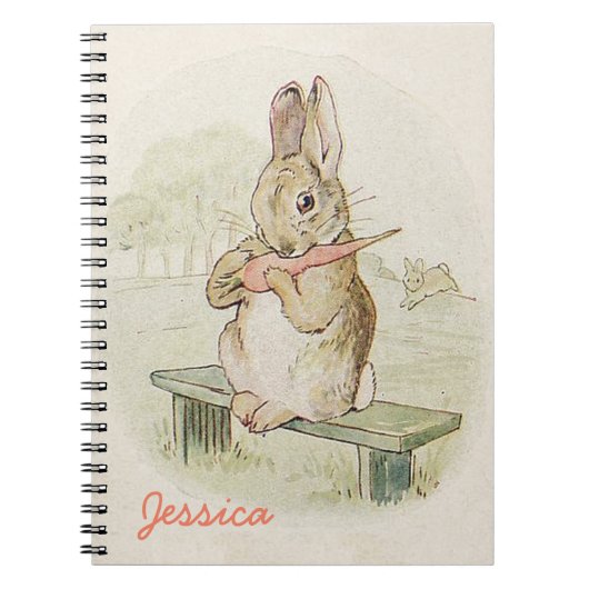 RABBIT DIE EEN KARROT EET, KUTE BUNNY NOTEBOOK NOTITIEBOEK (Voorkant)