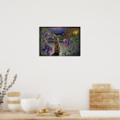 Rabbit Dreams Fantasy Flowers Bunny Painting Poster (Keuken)