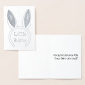 Rabbit Ears Little Bunny Gefeliciteerd Nieuwe Baby Folie Kaarten (Display)