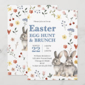 Rabbit Easter Brunch Party Kaart (Voorkant / Achterkant)