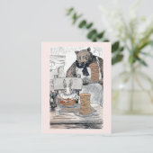 Rabbit Eating Pancake Breakfast Briefkaart (Staand voorkant)