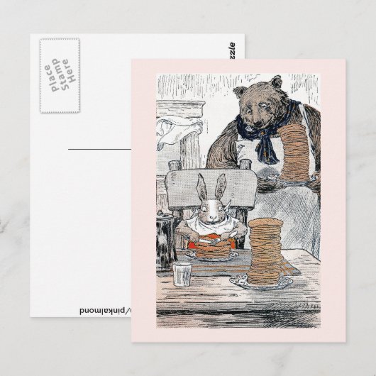 Rabbit Eating Pancake Breakfast Briefkaart (Voorkant / Achterkant)