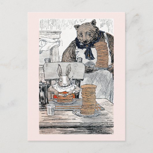 Rabbit Eating Pancake Breakfast Briefkaart (Voorkant)