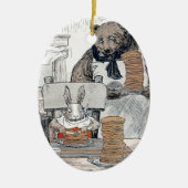 Rabbit Eating Pancake Breakfast Keramisch Ornament (Voorkant)