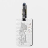 Rabbit en Butterfly Parasol 2 Bagagelabel (Achterkant verticaal)