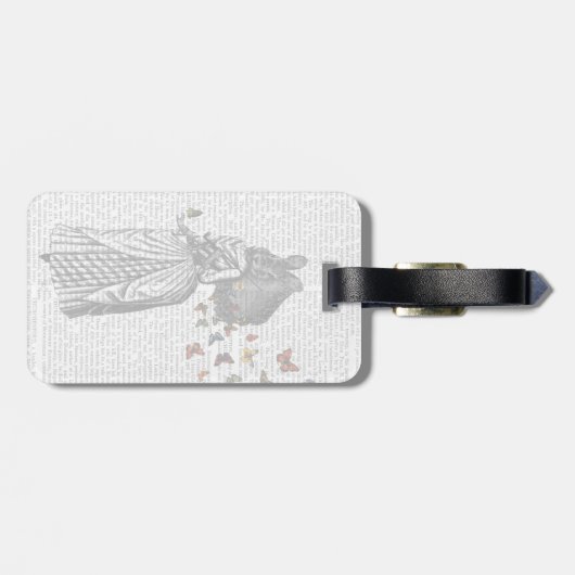 Rabbit en Butterfly Parasol 2 Bagagelabel (Achterkant horizontaal)