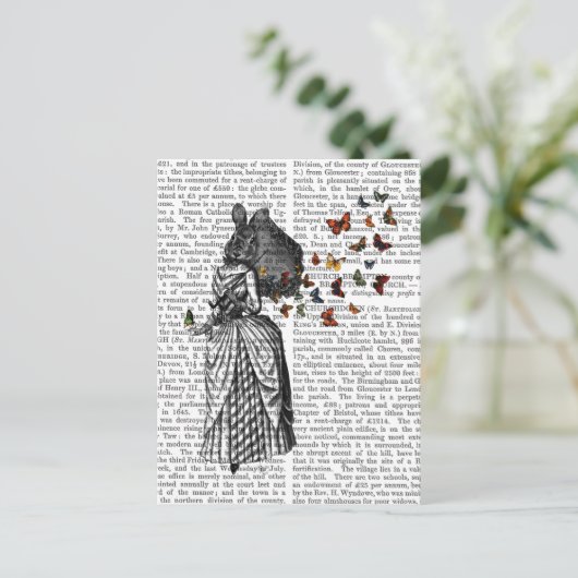 Rabbit en Butterfly Parasol 2 Briefkaart (Staand voorkant)