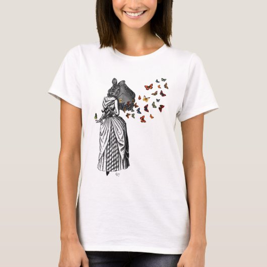 Rabbit en Butterfly Parasol 2 T-shirt (Voorkant)