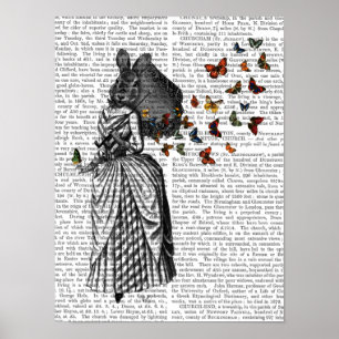 Rabbit en Butterfly Parasol Poster