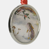 Rabbit en Robin  Art Metalen Ornament (Rechts)