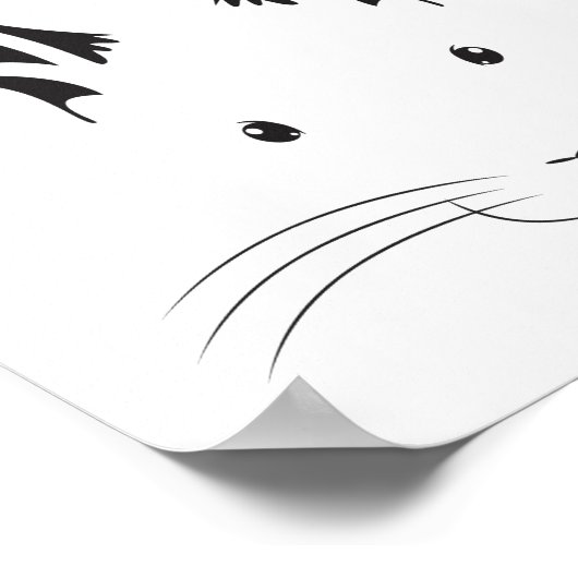 Rabbit Face Silhouette Poster (Hoek)