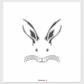 Rabbit Face Silhouette Sticker (Vel)
