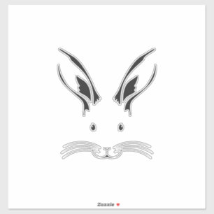Rabbit Face Silhouette Sticker