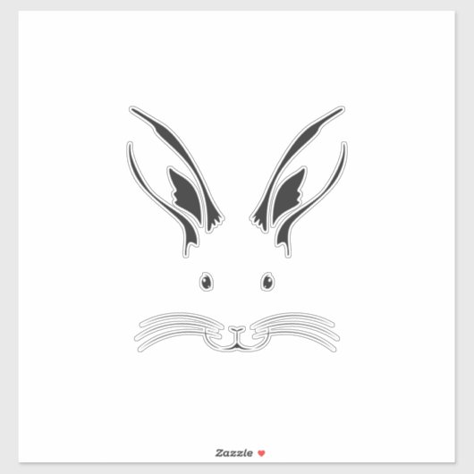 Rabbit Face Silhouette Sticker (Vel)