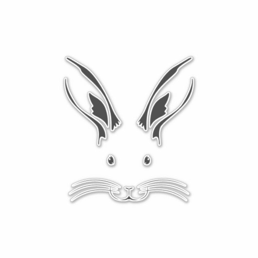 Rabbit Face Silhouette Sticker (Voorkant)