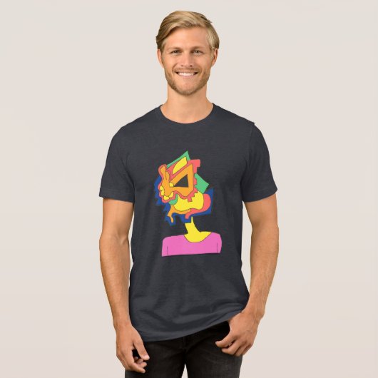 Rabbit Face Tri-Blend Shirt (Voorkant volledig)