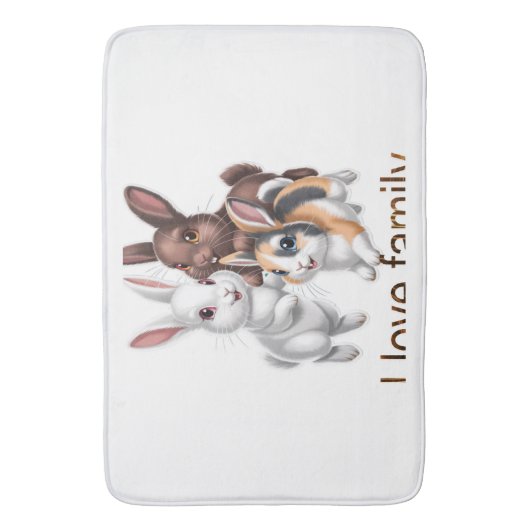 Rabbit family  badmat (Voorkant Verticaal)