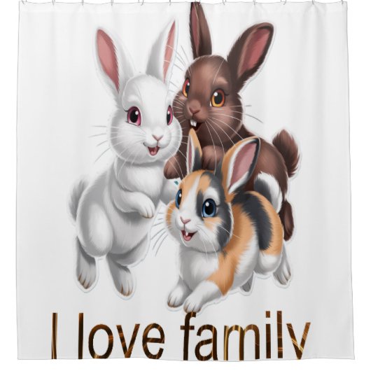 Rabbit family  douchegordijn (Voorkant)