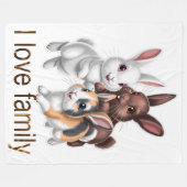 Rabbit family fleece deken (Voorkant (Horizontaal))
