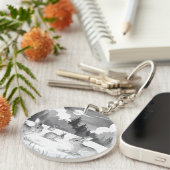 Rabbit Family Ronde Acryl Sleutelhanger (Voorkant Rechts)